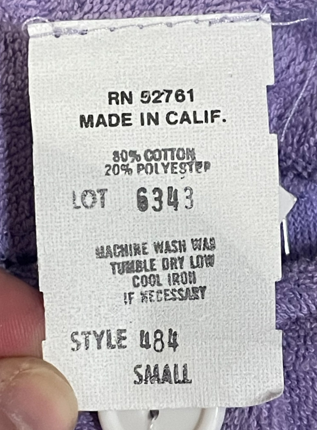 Vintage 1990’s Purple Terrycloth Button Up Jumpsuit Romper w/ Pockets