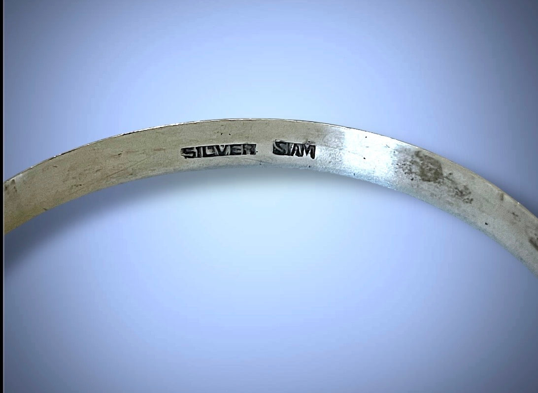 Vintage Siam Sterling Nielloware Bangle Bracelet (Small/Child)