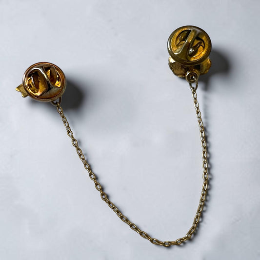 Antique 2 Part Bee & Rose Flower 2 Part Brooch / Lapel Pins