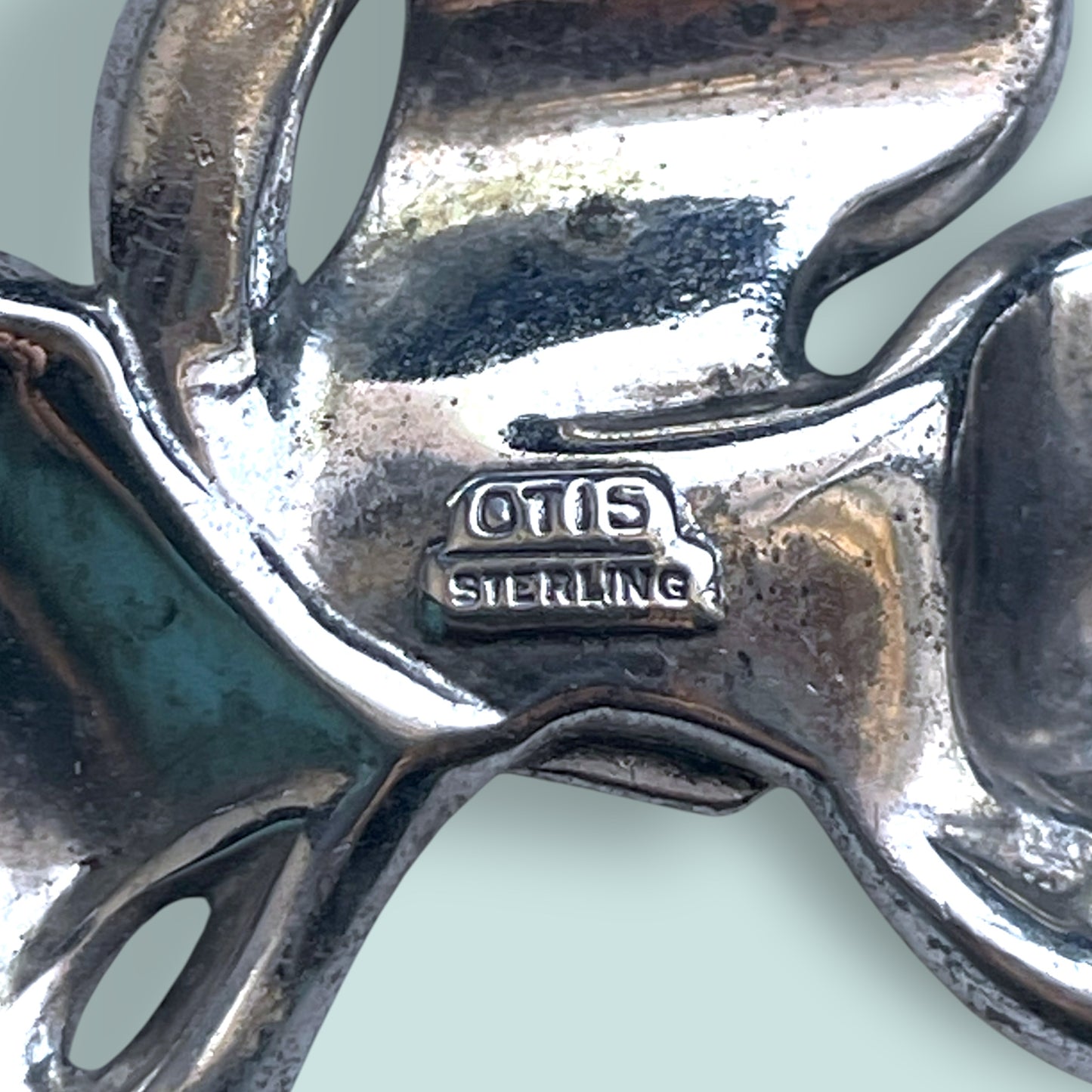 Art Deco ‘OTIS’ Sterling Silver & Crystal Rhinestone Bow Shaped Brooch