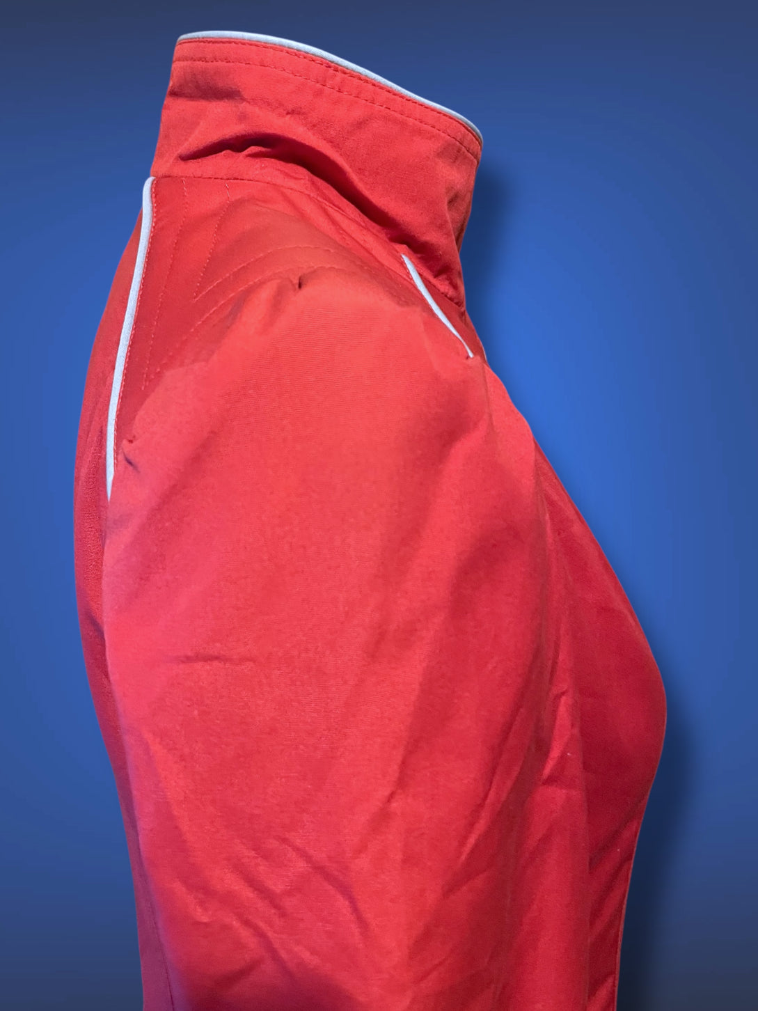 Vintage 1970’s Magenta Pink Long Trench Coat with Grey Piping Mod Detail