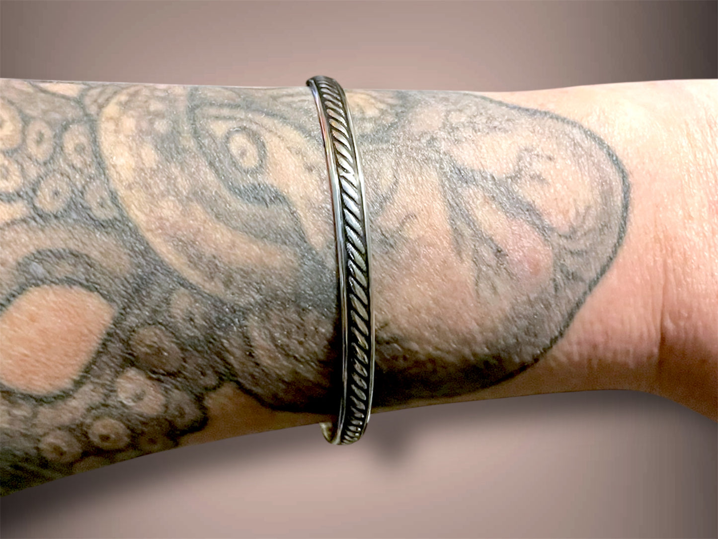 Vintage 1940’s Twisted Sterling Silver Bangle Bracelet $ Hallmarked
