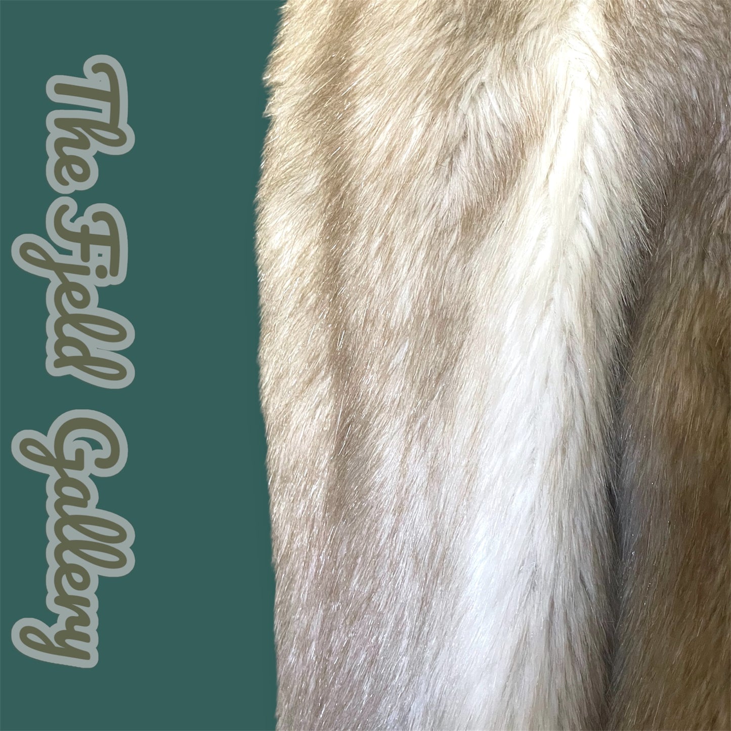 1960 Beige & Ivory Faux Fur Long Overcoat w/ Attached Fur Scarf