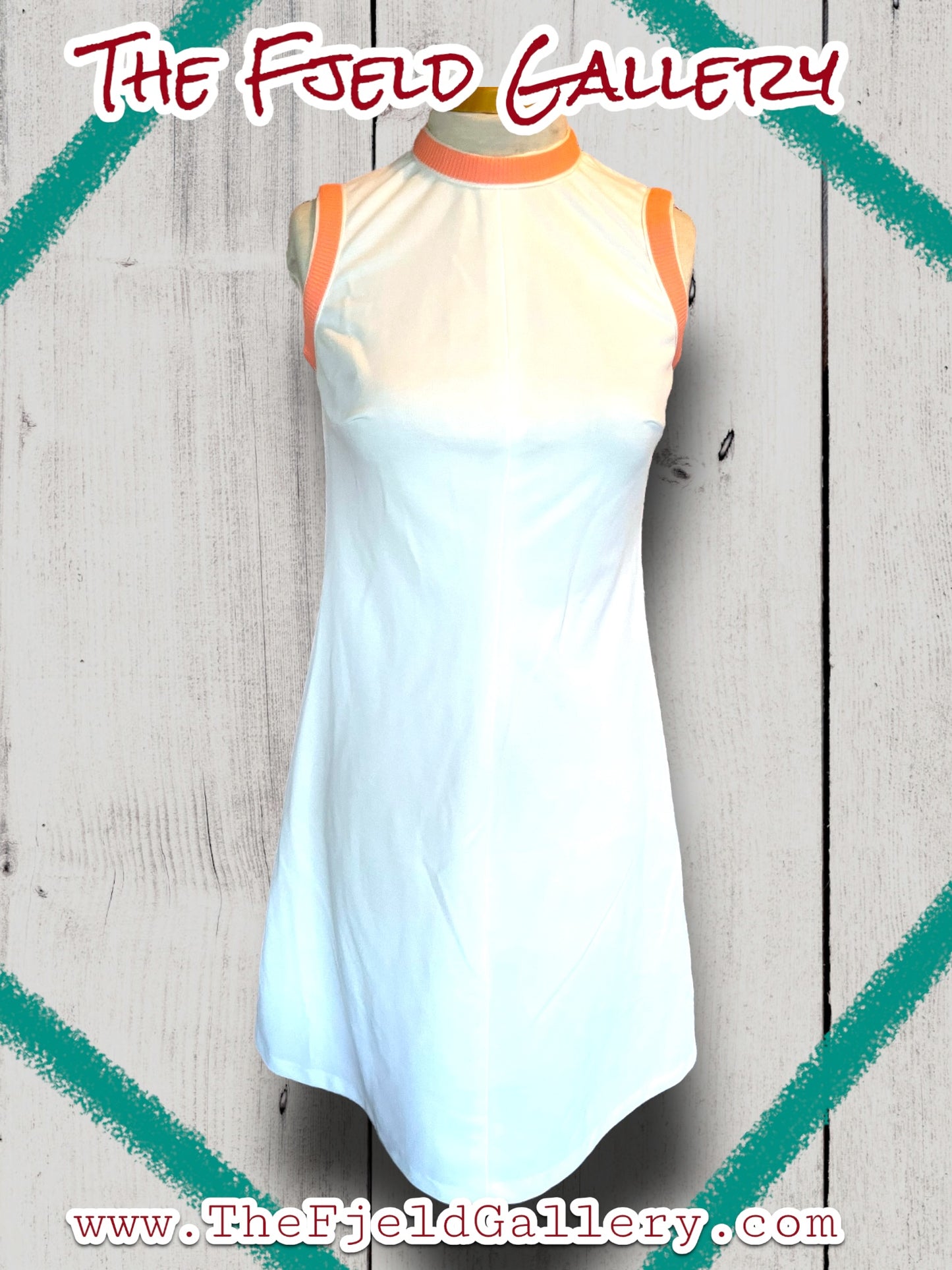 1960’s Vintage A Line White & Pastel Pink, Blue & Green Spring Sleeveless Dress & Sweater Set