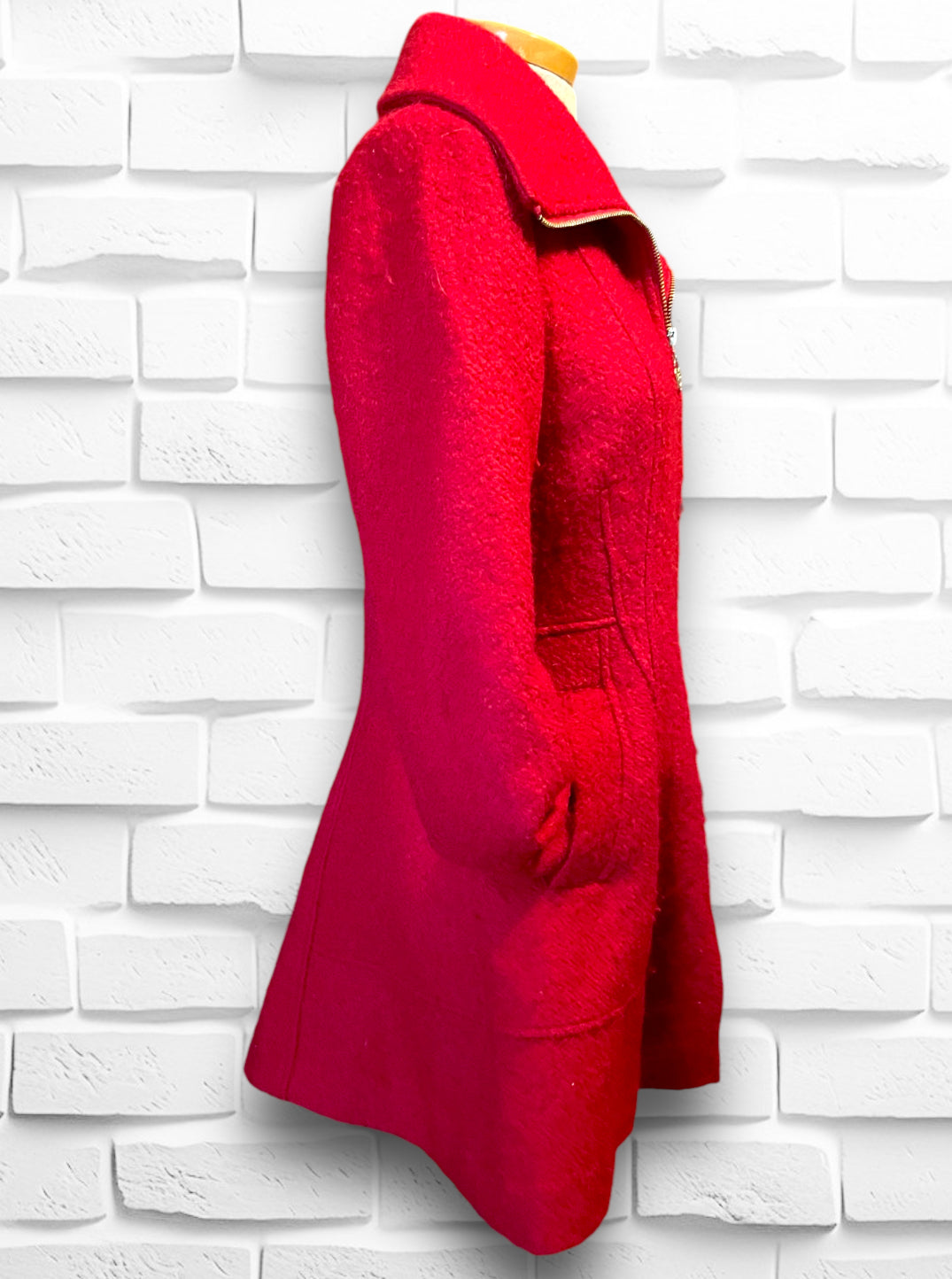 Vintage 1990’s Red Wool Long Guess Coat