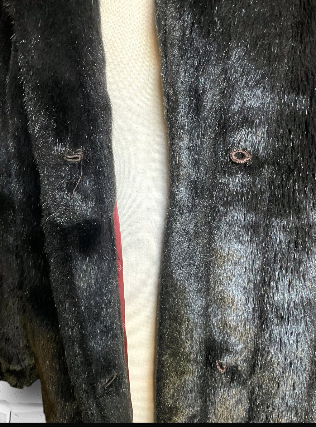 Vintage 1980’s Jordache Dark Brown Faux Fur 3/4 Overcoat Jacket