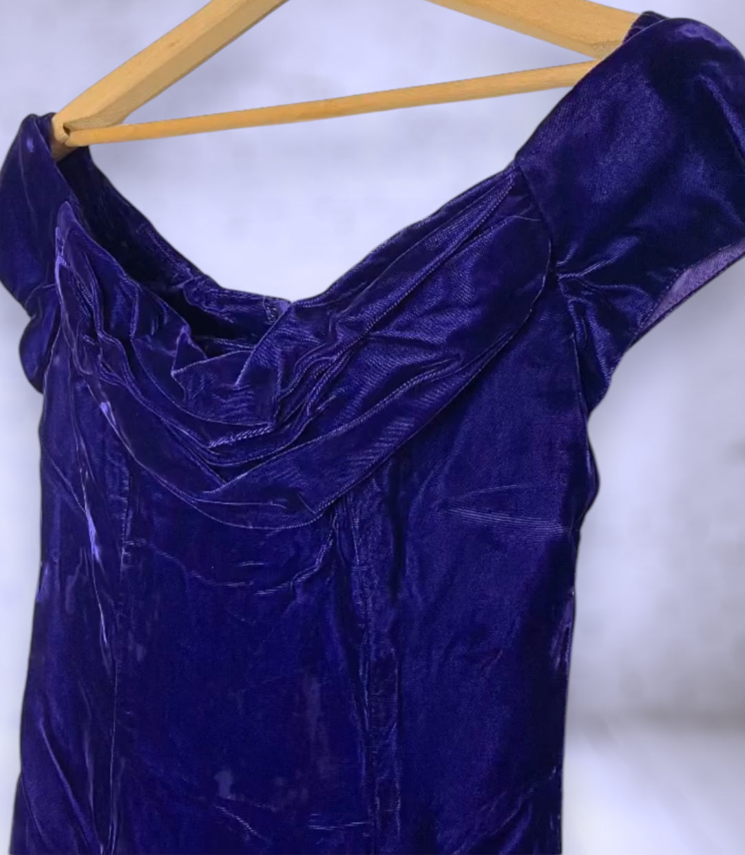 Vintage 1980’s Purple Blue Velvet Short Party Dress