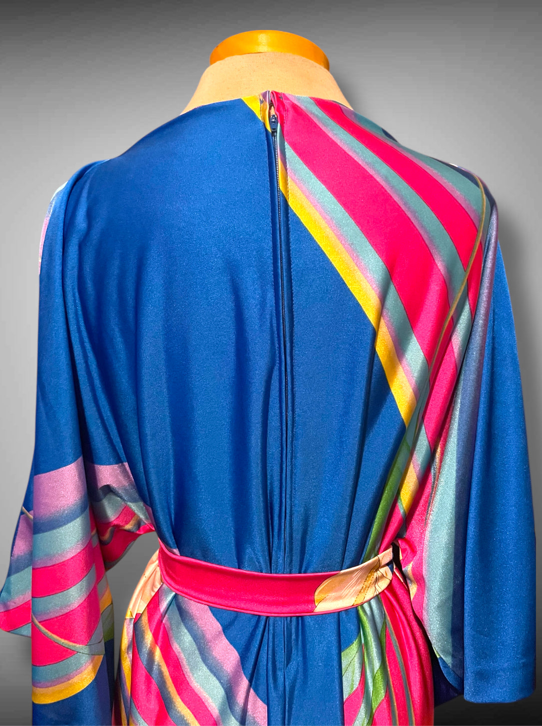 1960’s Belted Kaftan House Dress Tropical Retro Maxi Dress