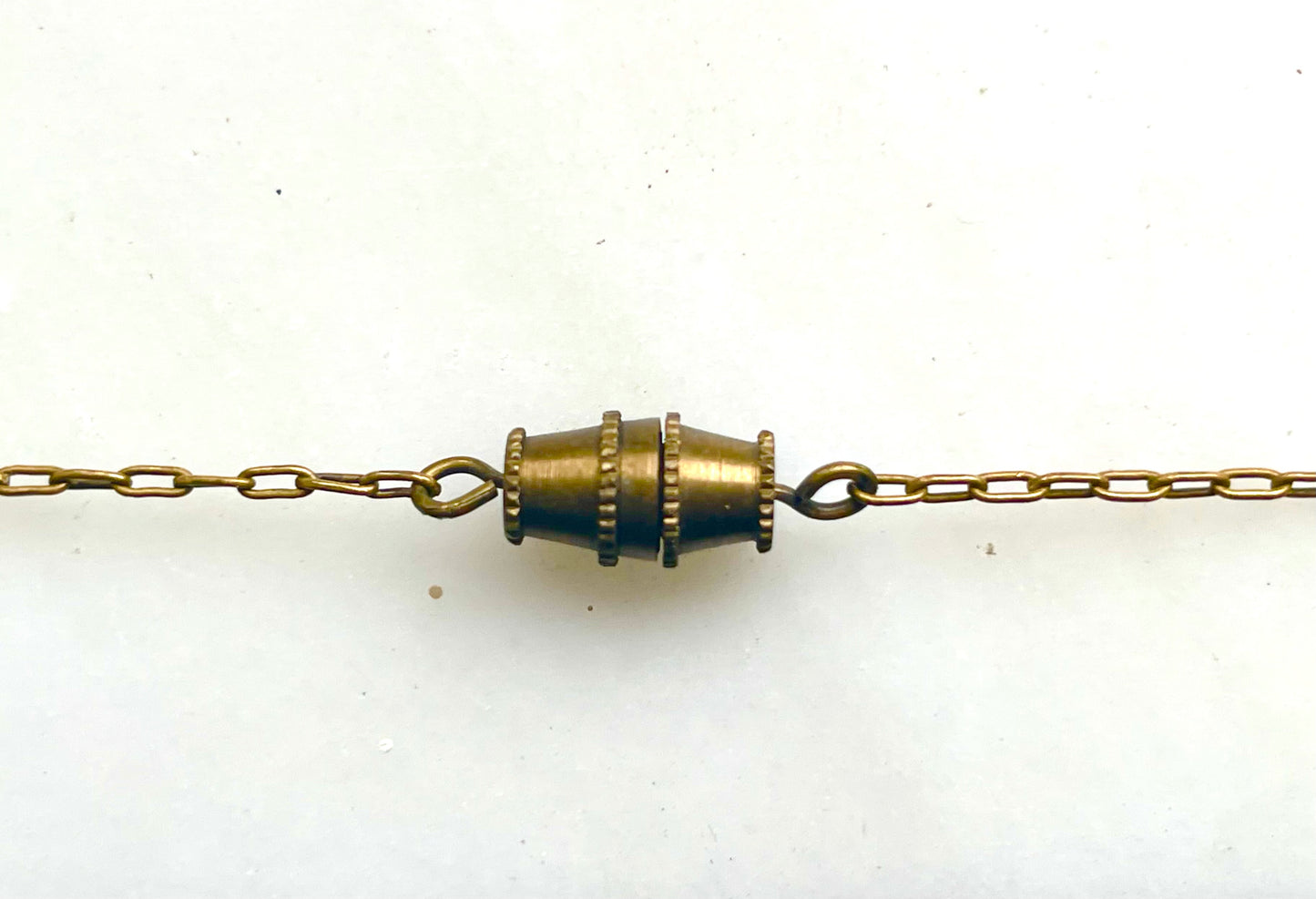 Art Nouveau Brass & Titanium Oxidized Rainbow Metal Porcelain Limogé Blue Rose Locket Necklace