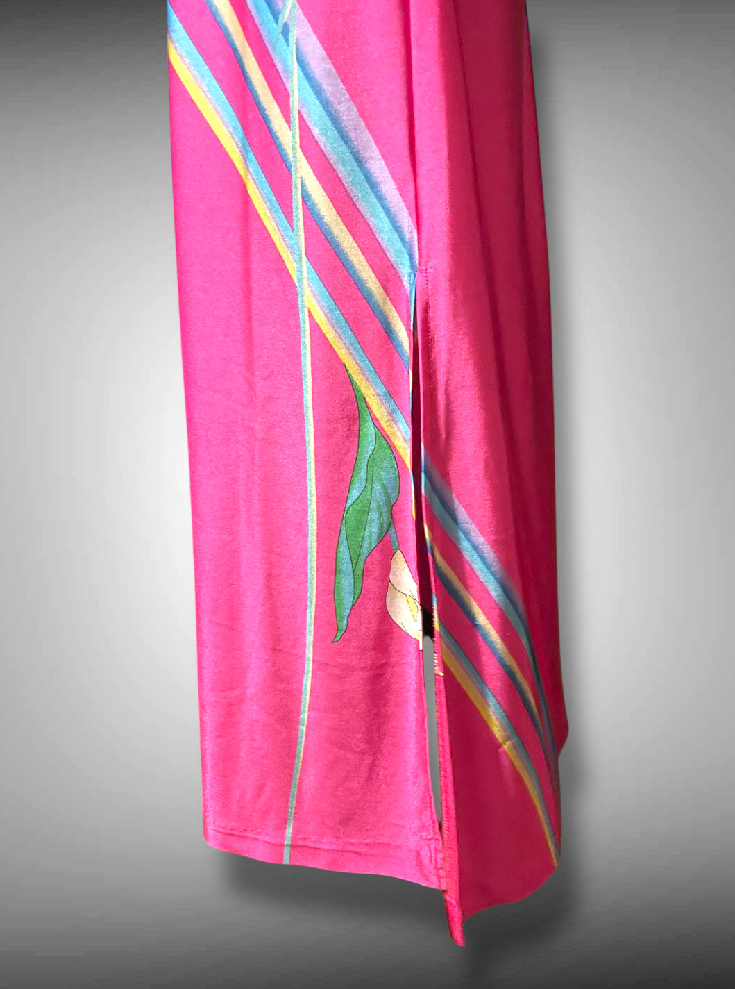 1960’s Belted Kaftan House Dress Tropical Retro Maxi Dress