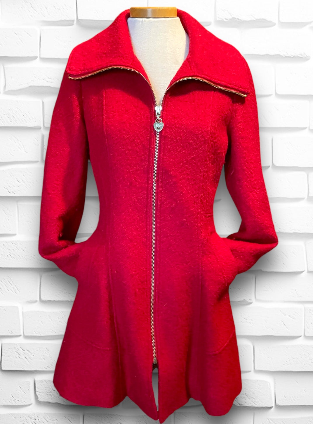 Vintage 1990’s Red Wool Long Guess Coat