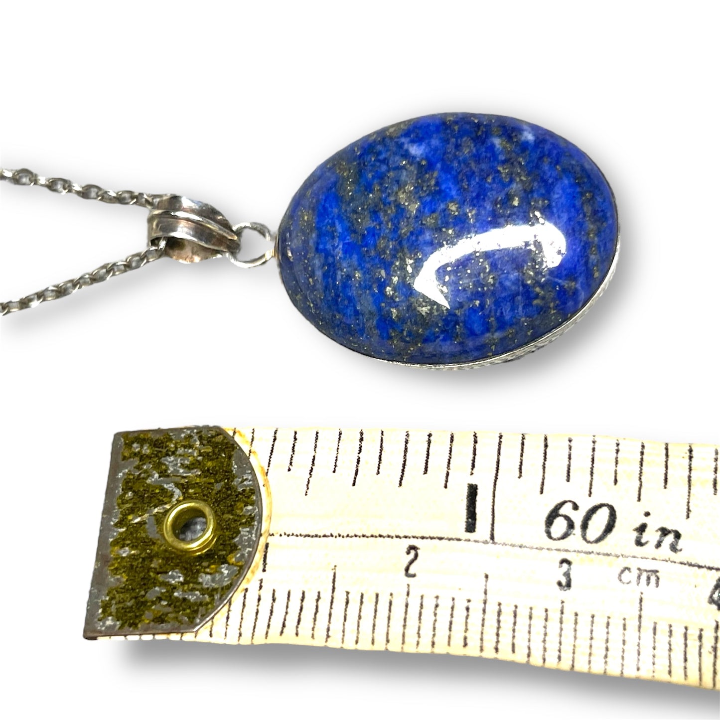 Sterling Silver Lapis Lazuli Gemstone Necklace Pendant