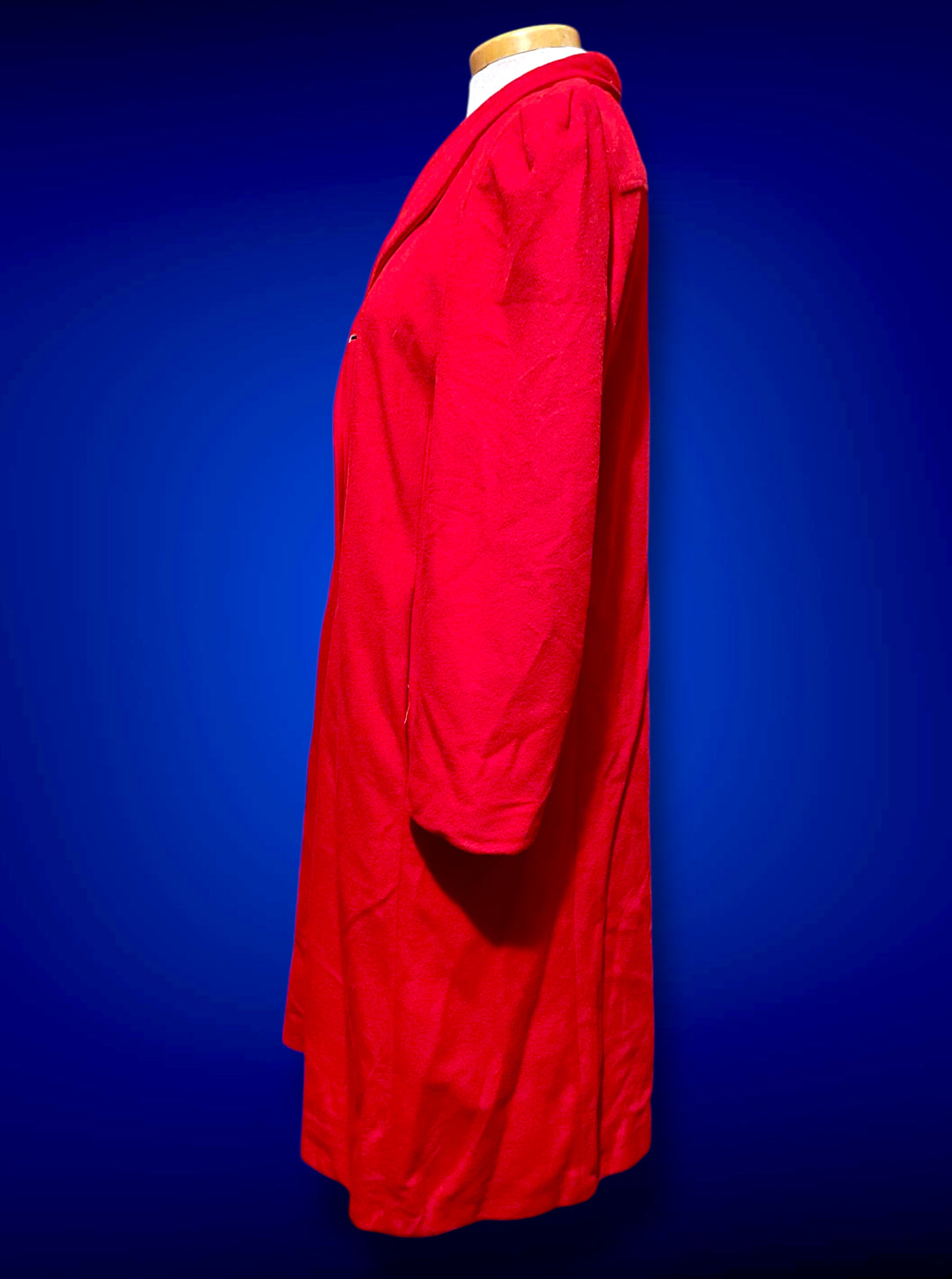 1960’s Red Faux Cashmere Long Wellington Overcoat