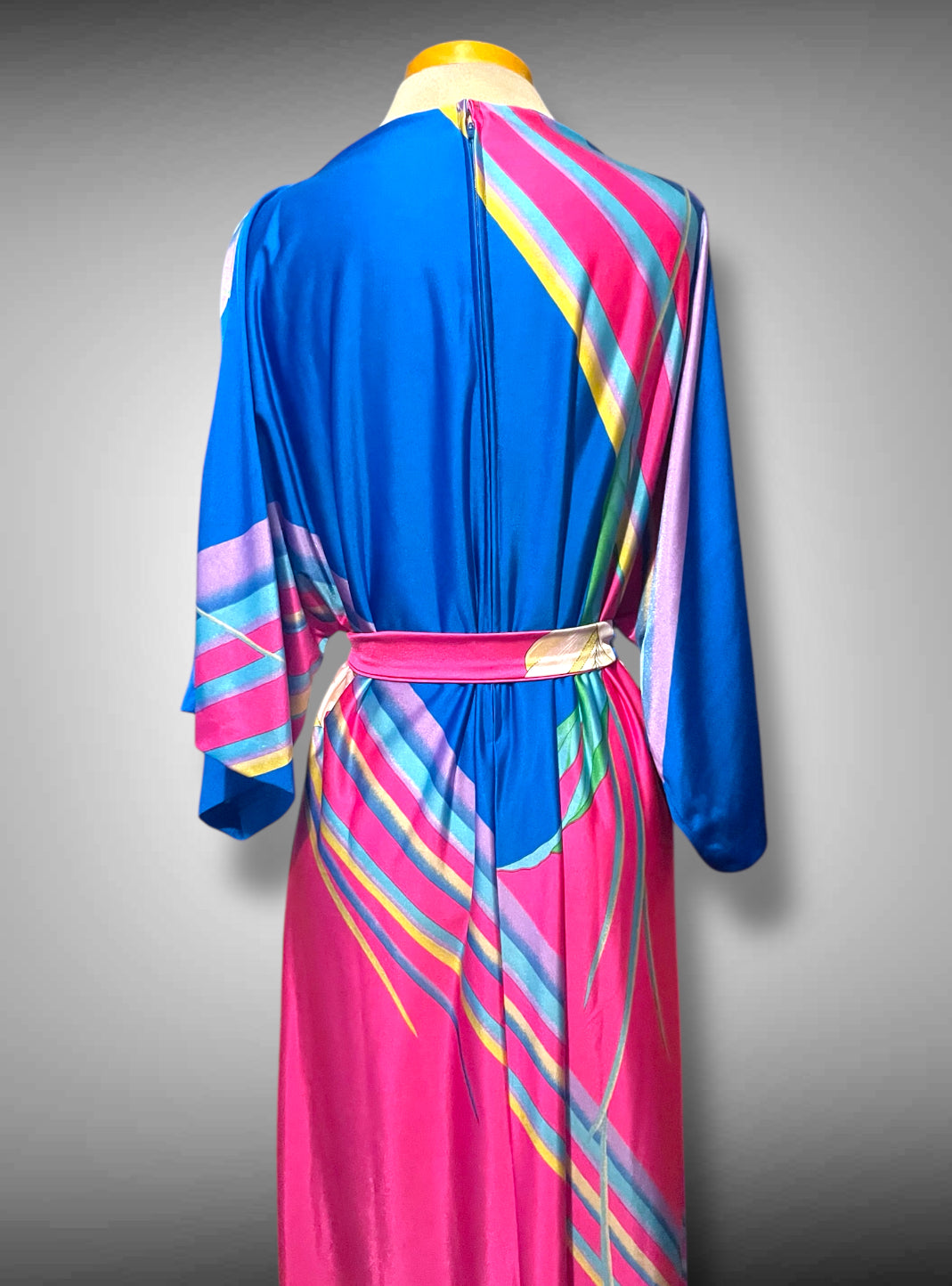 1960’s Belted Kaftan House Dress Tropical Retro Maxi Dress