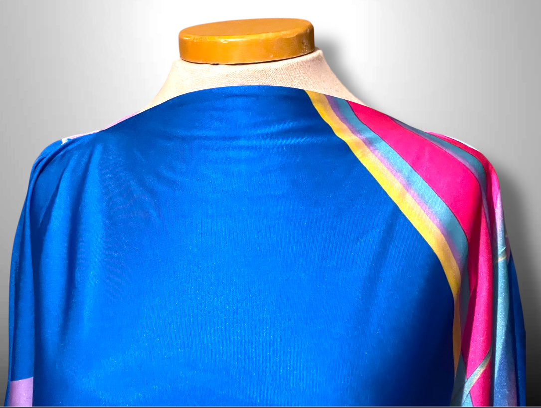 1960’s Belted Kaftan House Dress Tropical Retro Maxi Dress