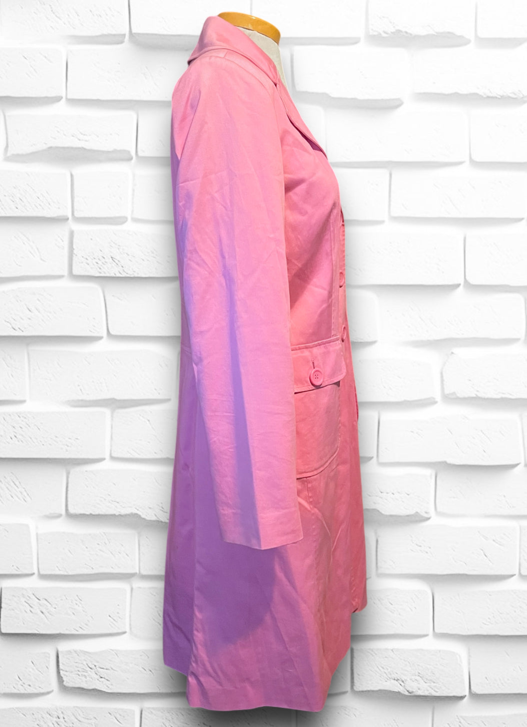 Vintage Baby Pink Long Trench Coat