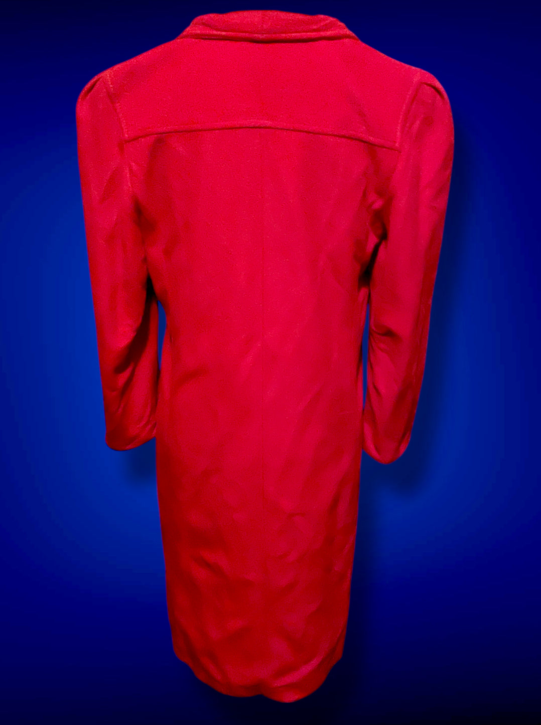 1960’s Red Faux Cashmere Long Wellington Overcoat