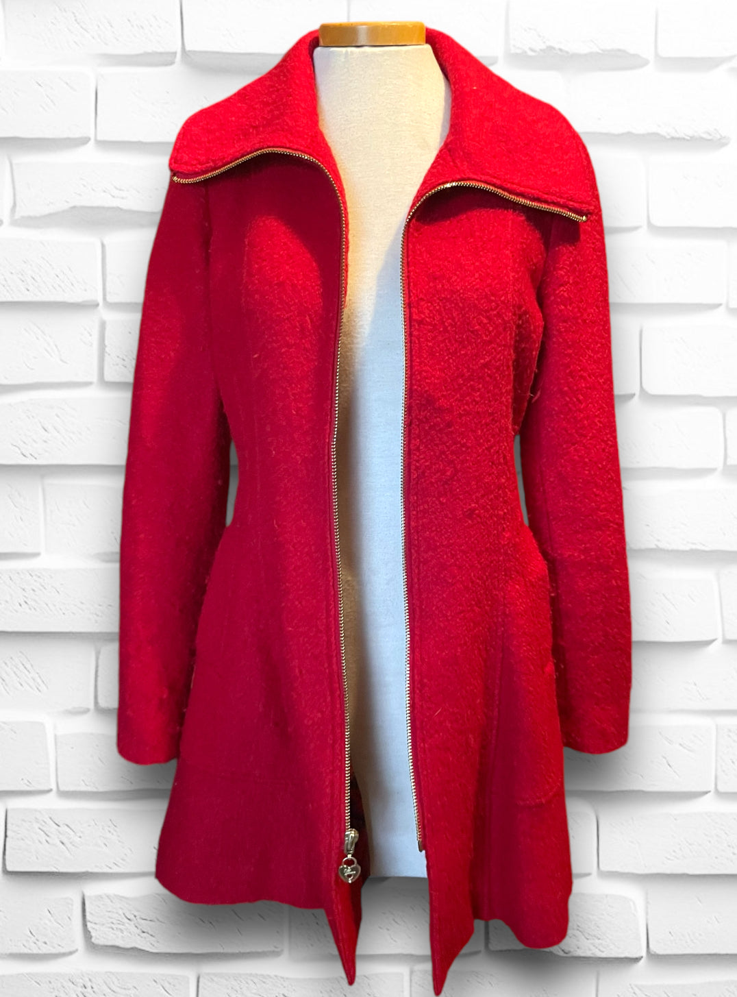 Vintage 1990’s Red Wool Long Guess Coat