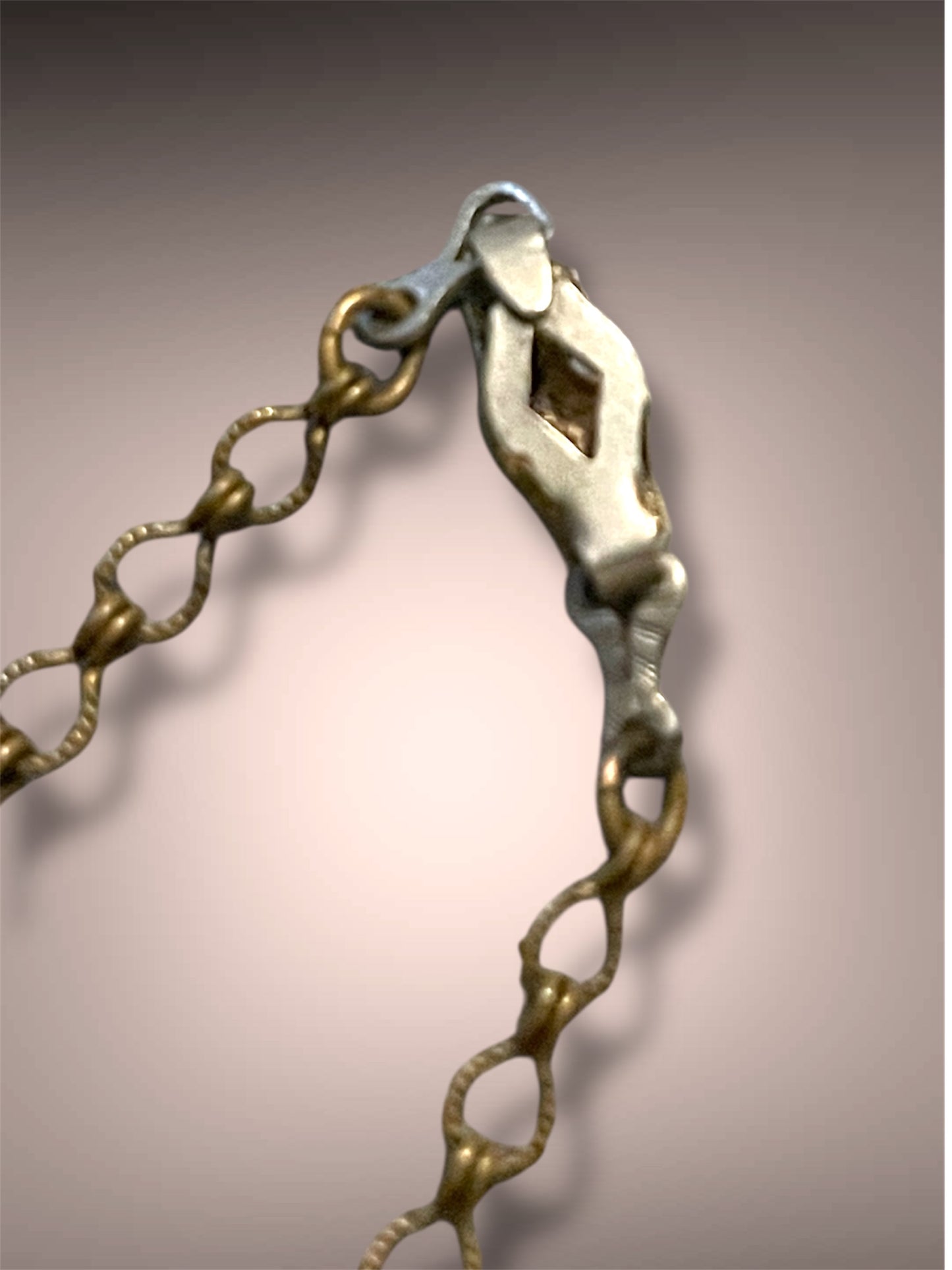 Victorian Opalite Floral Design See Through Gilt Brass Necklace