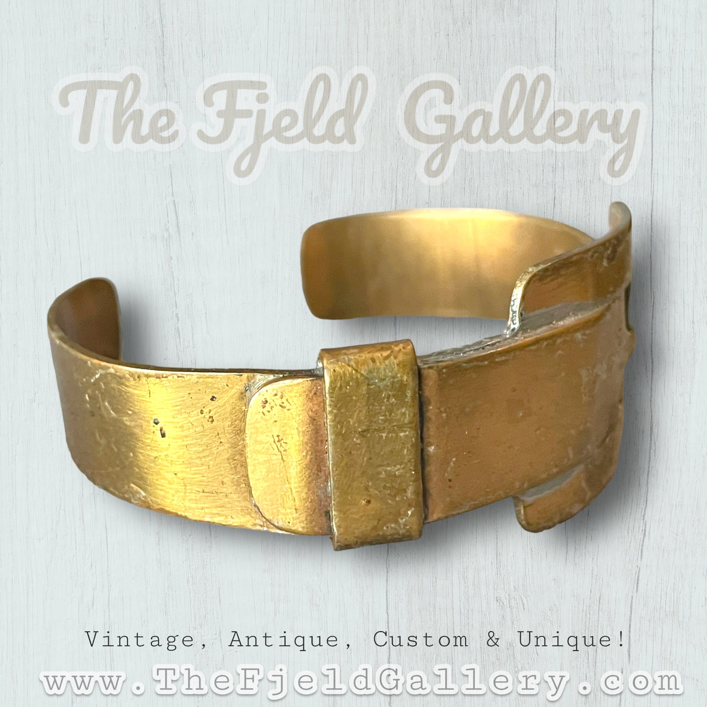 Vintage Brass Belt Cuff Bracelet
