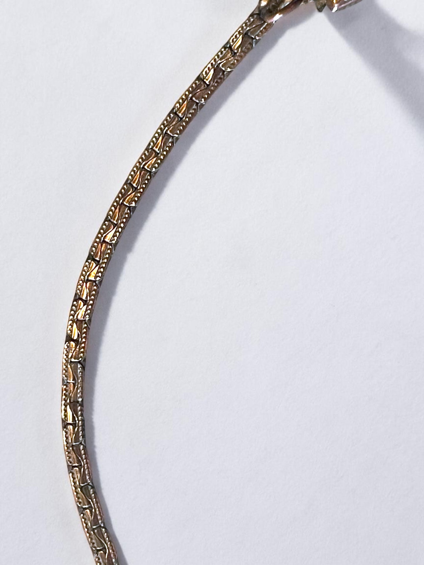 Art Nouveau Brass Leaf Garland Black Art Glass, Pink Crystal & Pearl Necklace