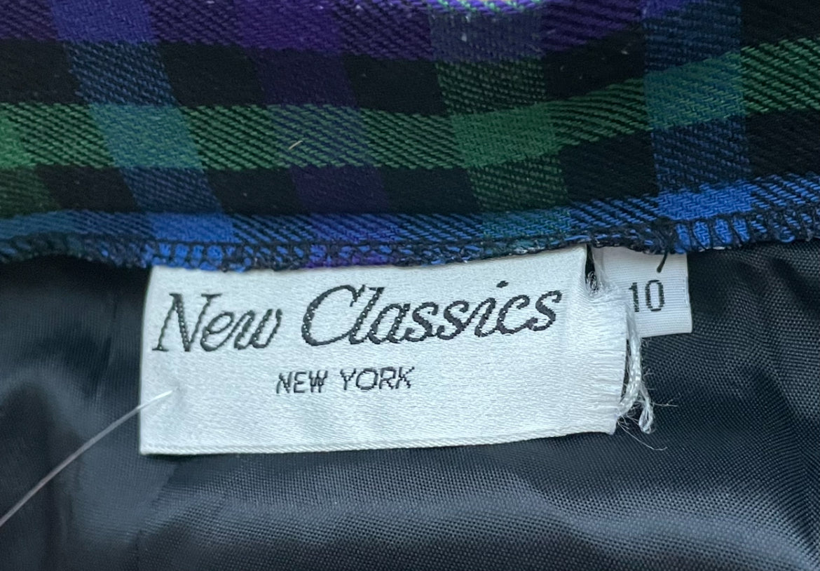 Vintage 1990’s Purple, Blue, Green & Black Plaid Pencil Skirt