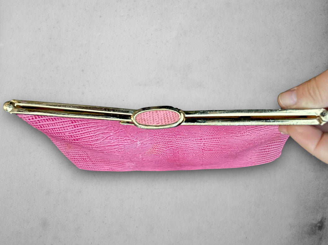 1970’s Pink Snake Skin Leather Purse