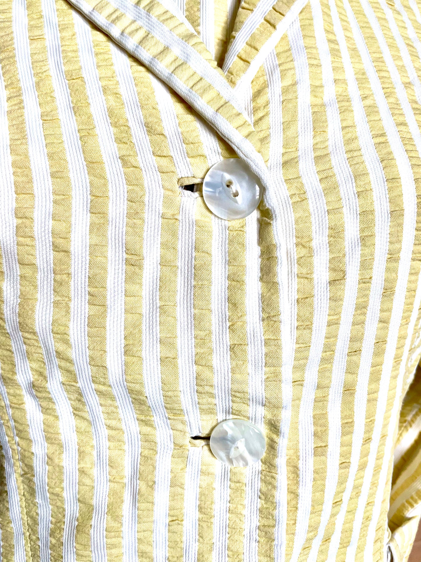 1960’s Yellow Gingham Striped Summer Dress & Blazer Set