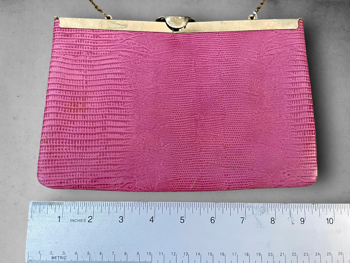 1970’s Pink Snake Skin Leather Purse