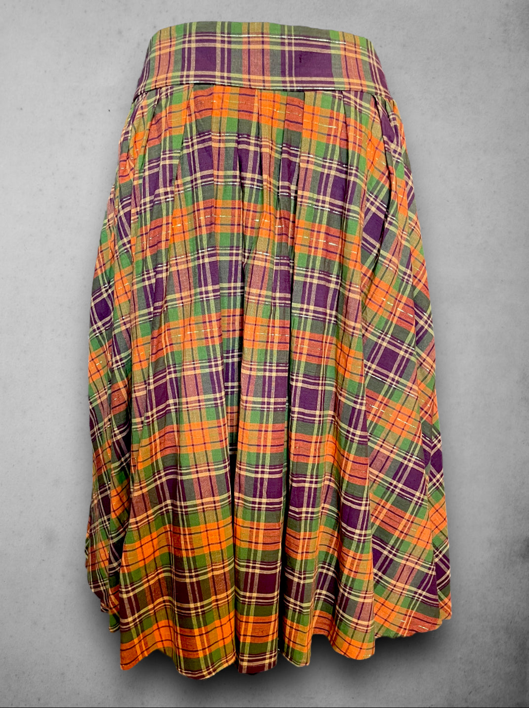 Vintage Orange, Purple, Green & Gold Tent Dress / Skirt with Pockets