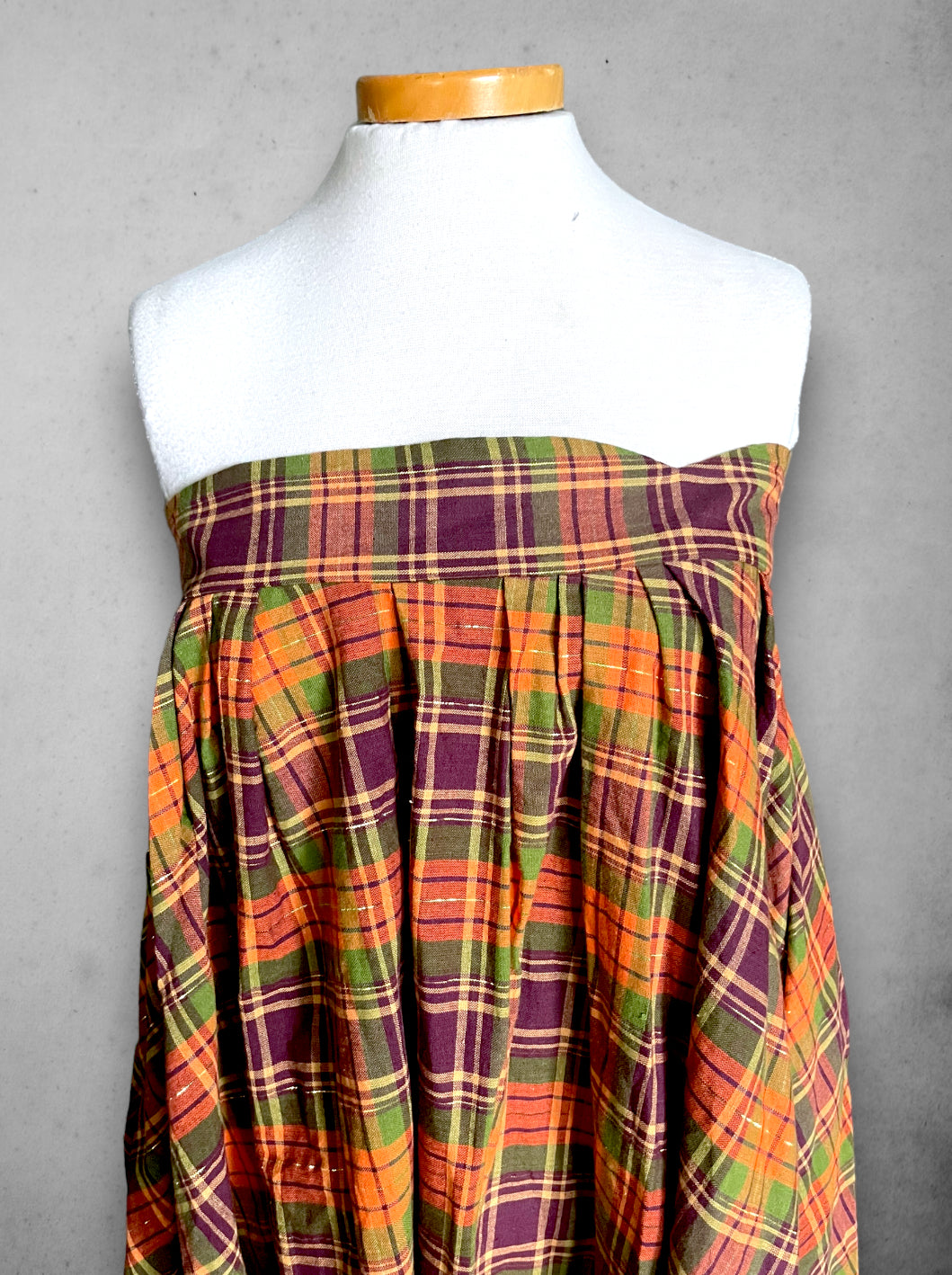 Vintage Orange, Purple, Green & Gold Tent Dress / Skirt with Pockets