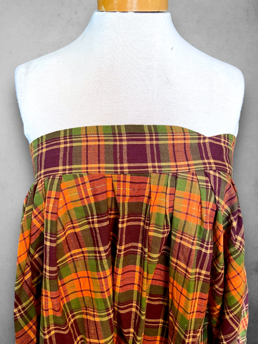 Vintage Orange, Purple, Green & Gold Tent Dress / Skirt with Pockets