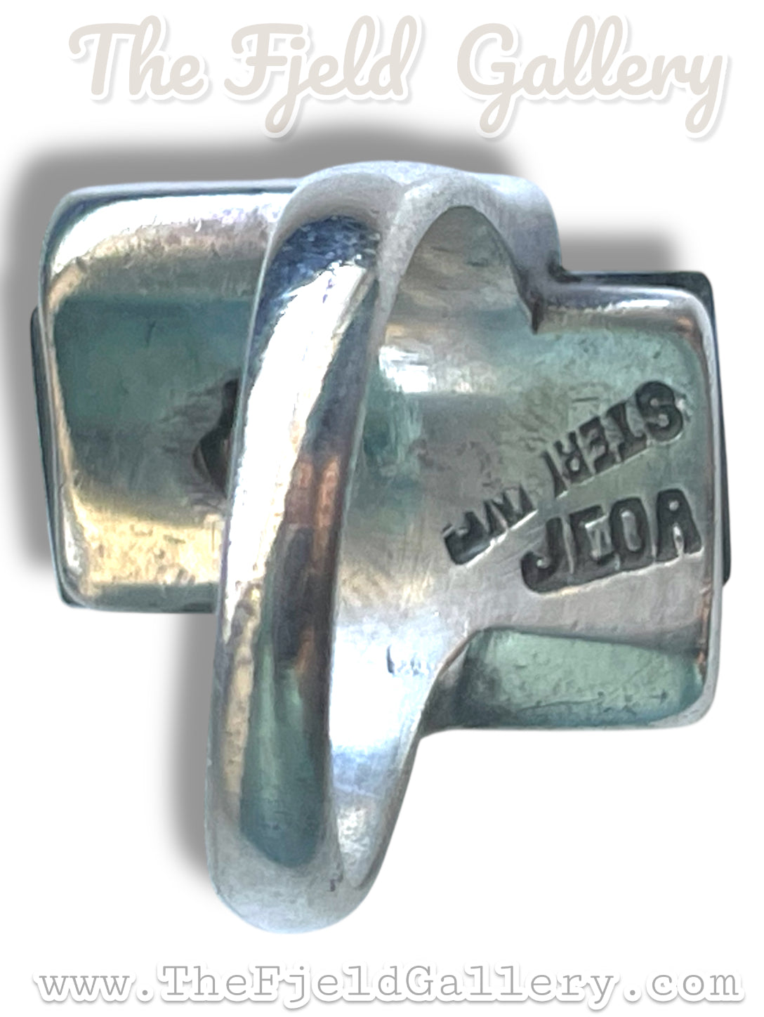 Black Onyx Carved Face Mask Taxco Mexico Sterling Silver JCOA Eagle 2 RING sz 7