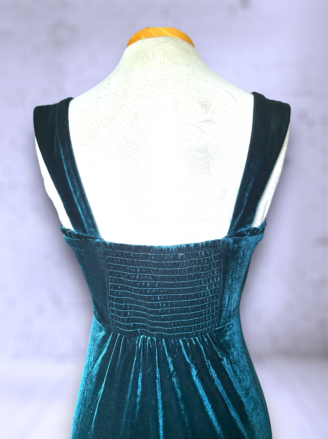 Vintage Betsy Johnson Green Teal Velvet Dress