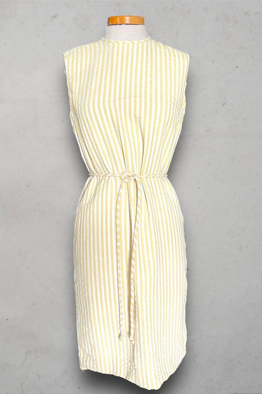 1960’s Yellow Gingham Striped Summer Dress & Blazer Set