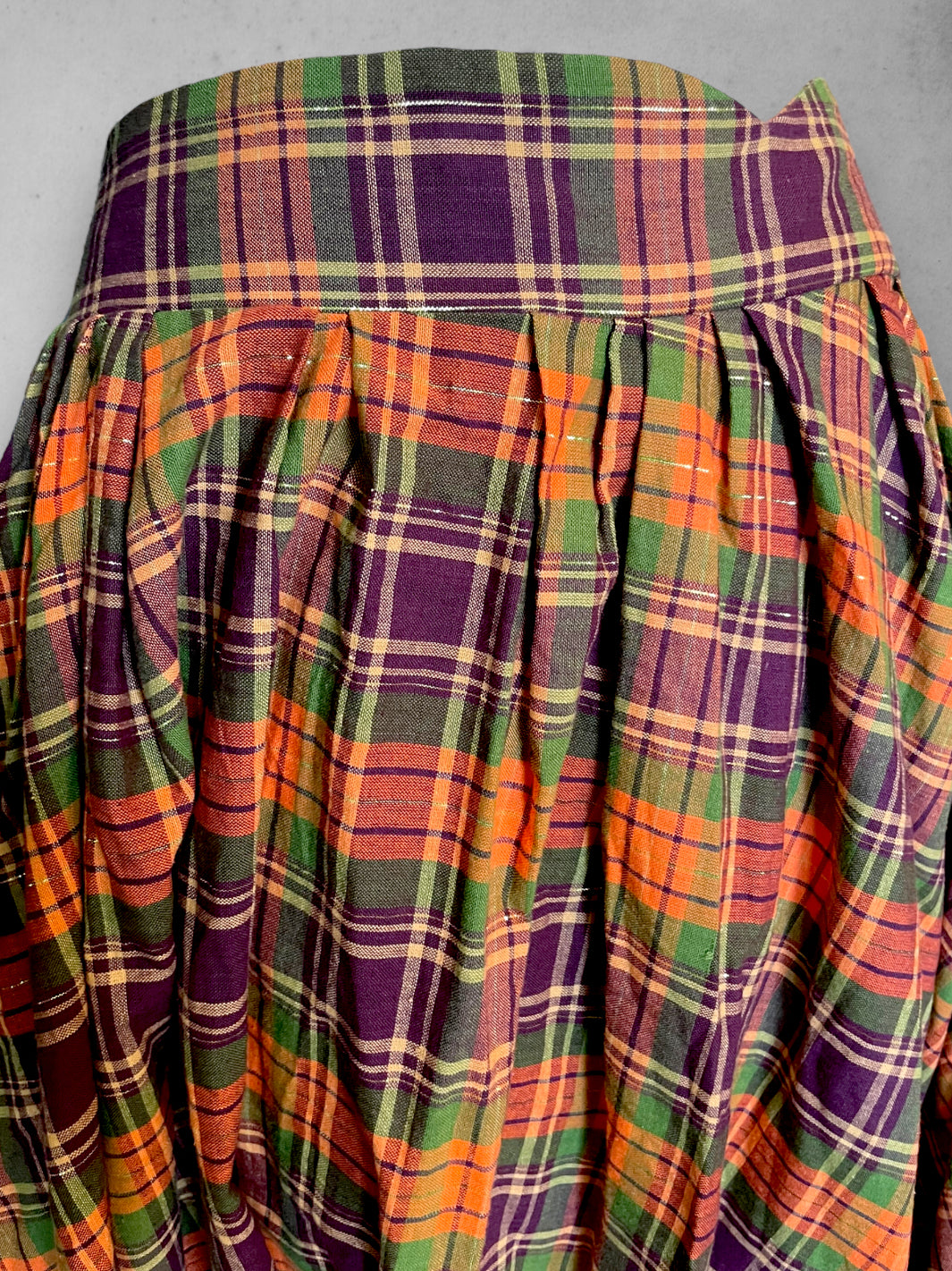 Vintage Orange, Purple, Green & Gold Tent Dress / Skirt with Pockets