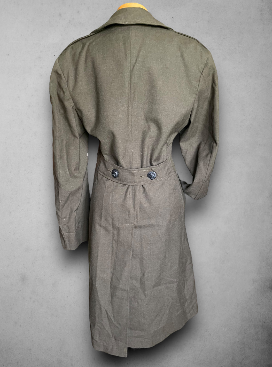 Vintage Military Green Long Marine Dress Coat