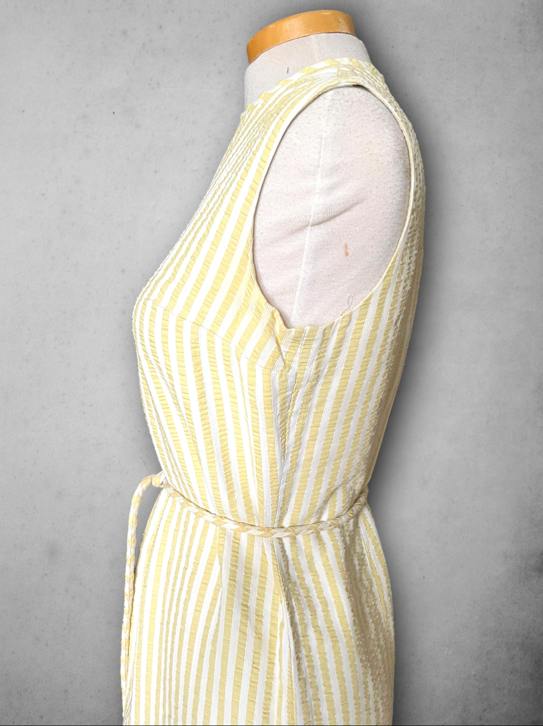 1960’s Yellow Gingham Striped Summer Dress & Blazer Set