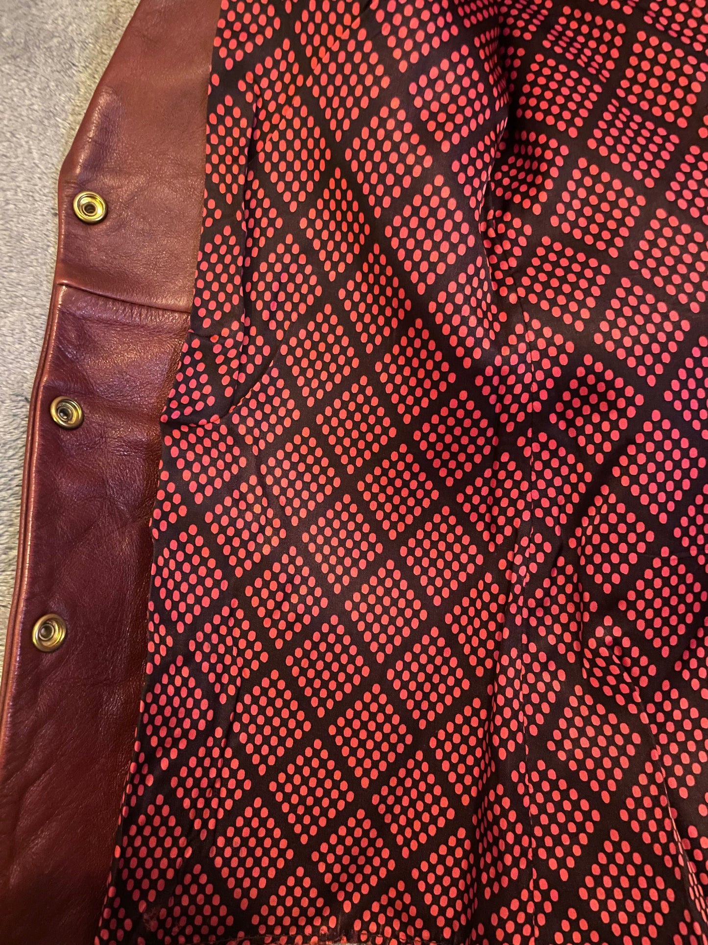 Vintage 1970’s Reddish Brown Heavy Leather Jacket