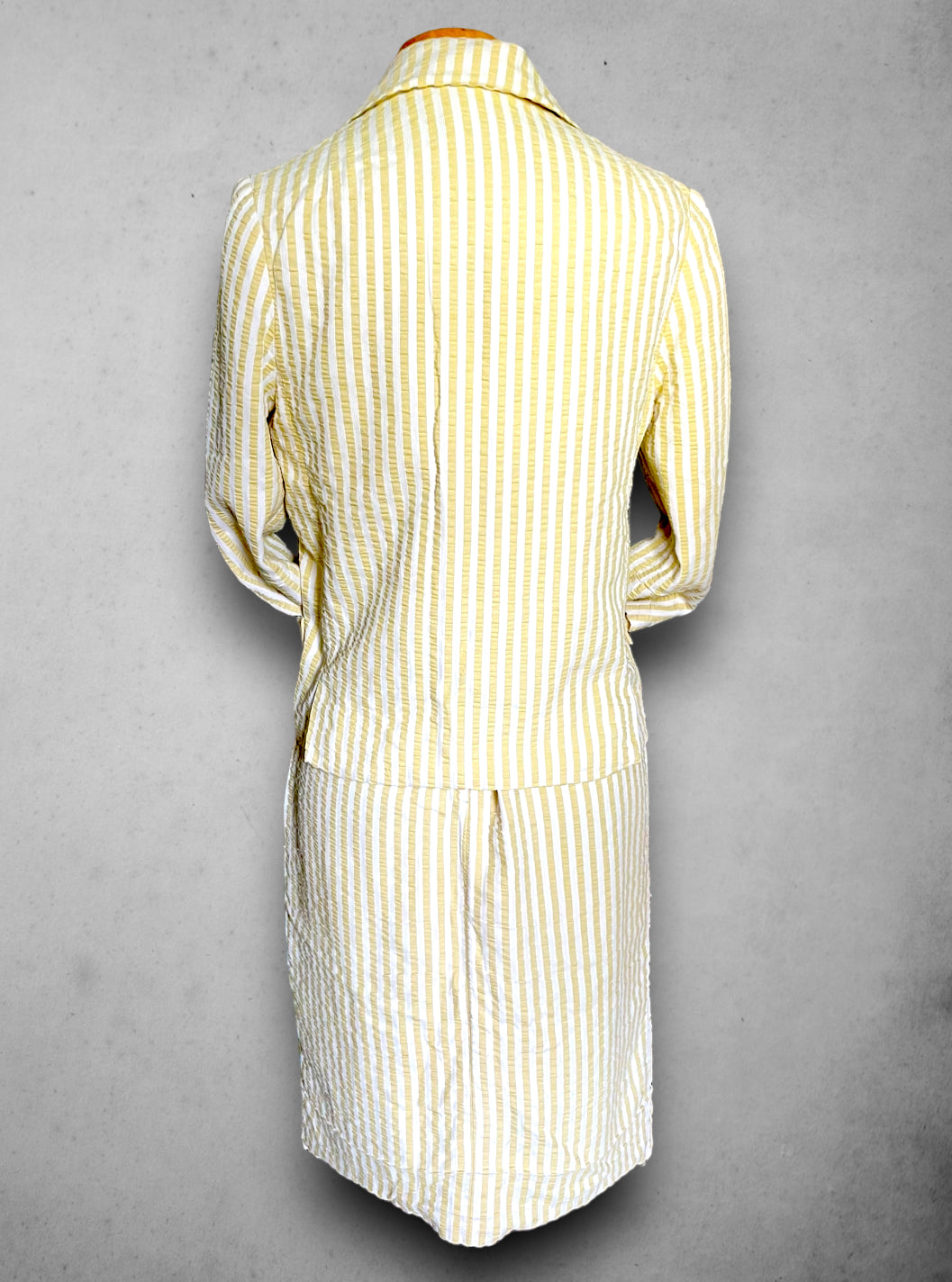 1960’s Yellow Gingham Striped Summer Dress & Blazer Set