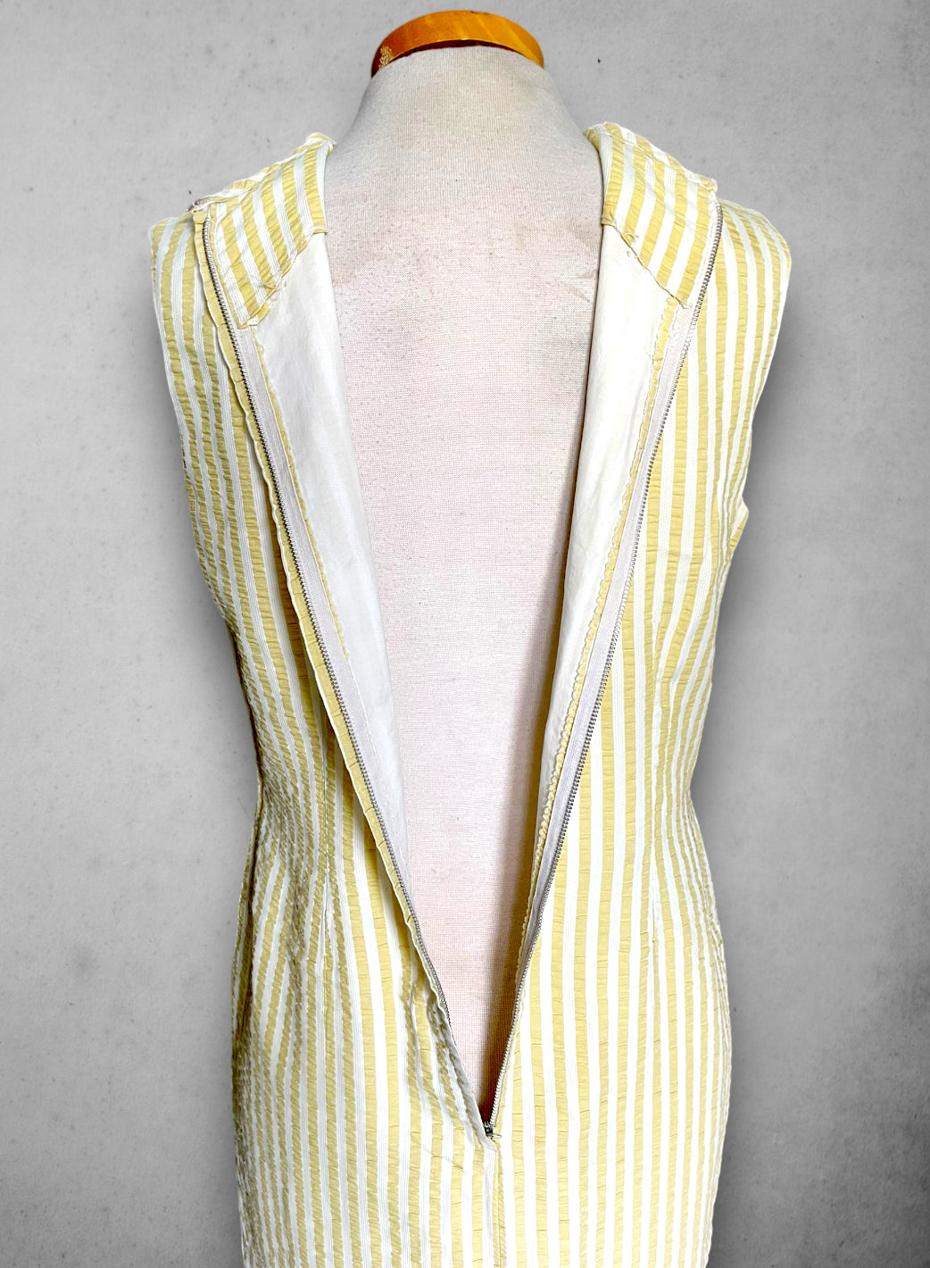 1960’s Yellow Gingham Striped Summer Dress & Blazer Set