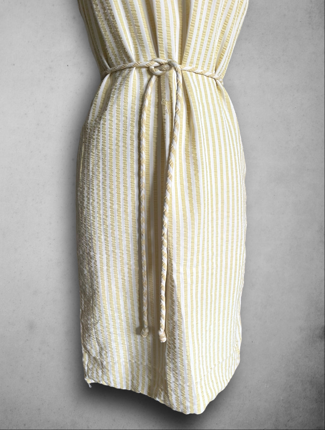 1960’s Yellow Gingham Striped Summer Dress & Blazer Set