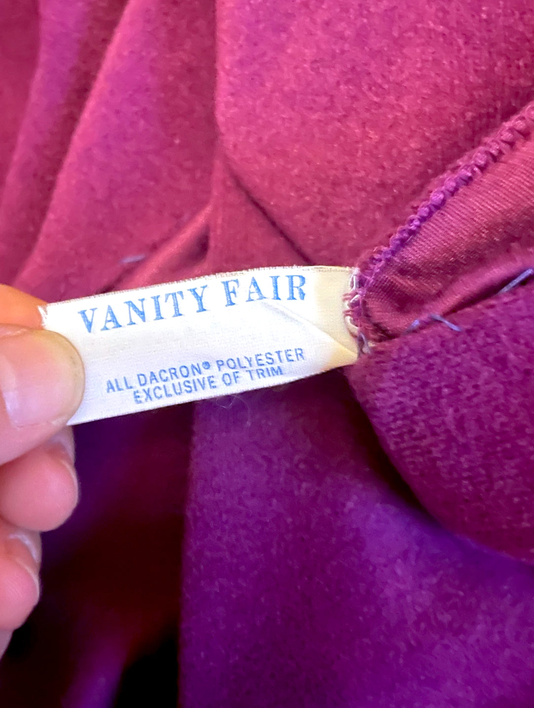 1970’s Vanity Fair Long Sleeve Purple & Pink Stripe Fuzzy House Coat Dress