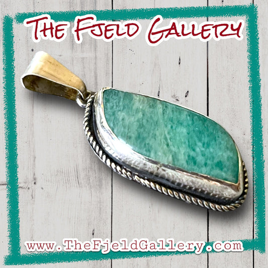 Handmade Amazonite Sterling Silver Necklace Pendant
