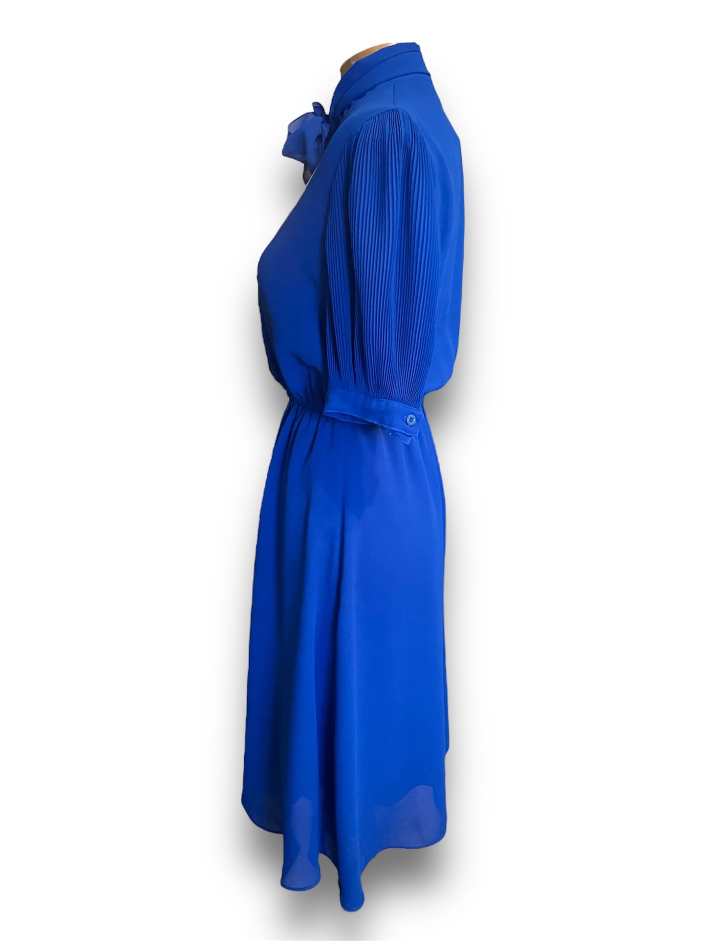 Vintage Royal Blue 1970’s early 80’s Elastic Waist Dress