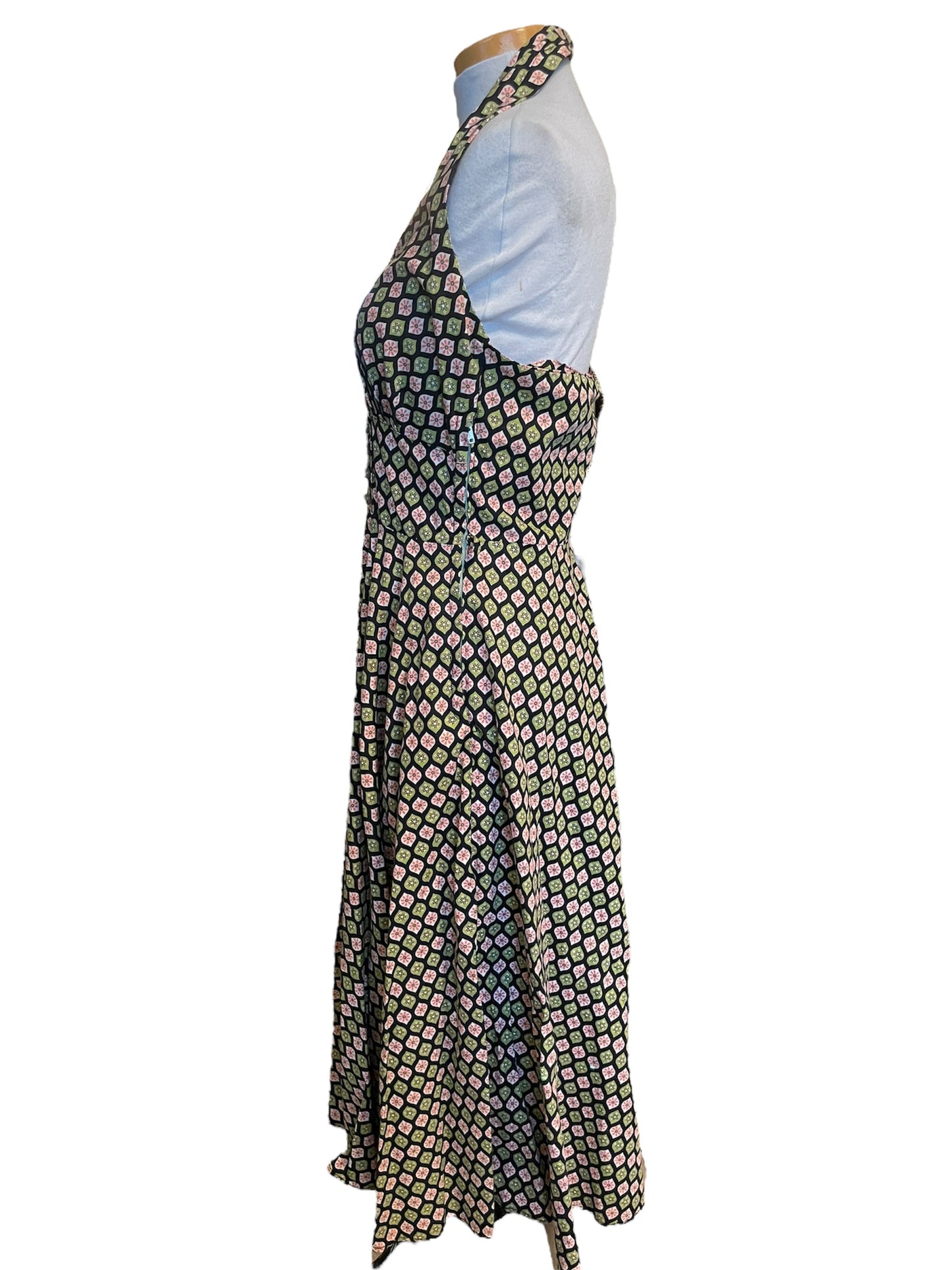 Vintage Patterned Halter Dress