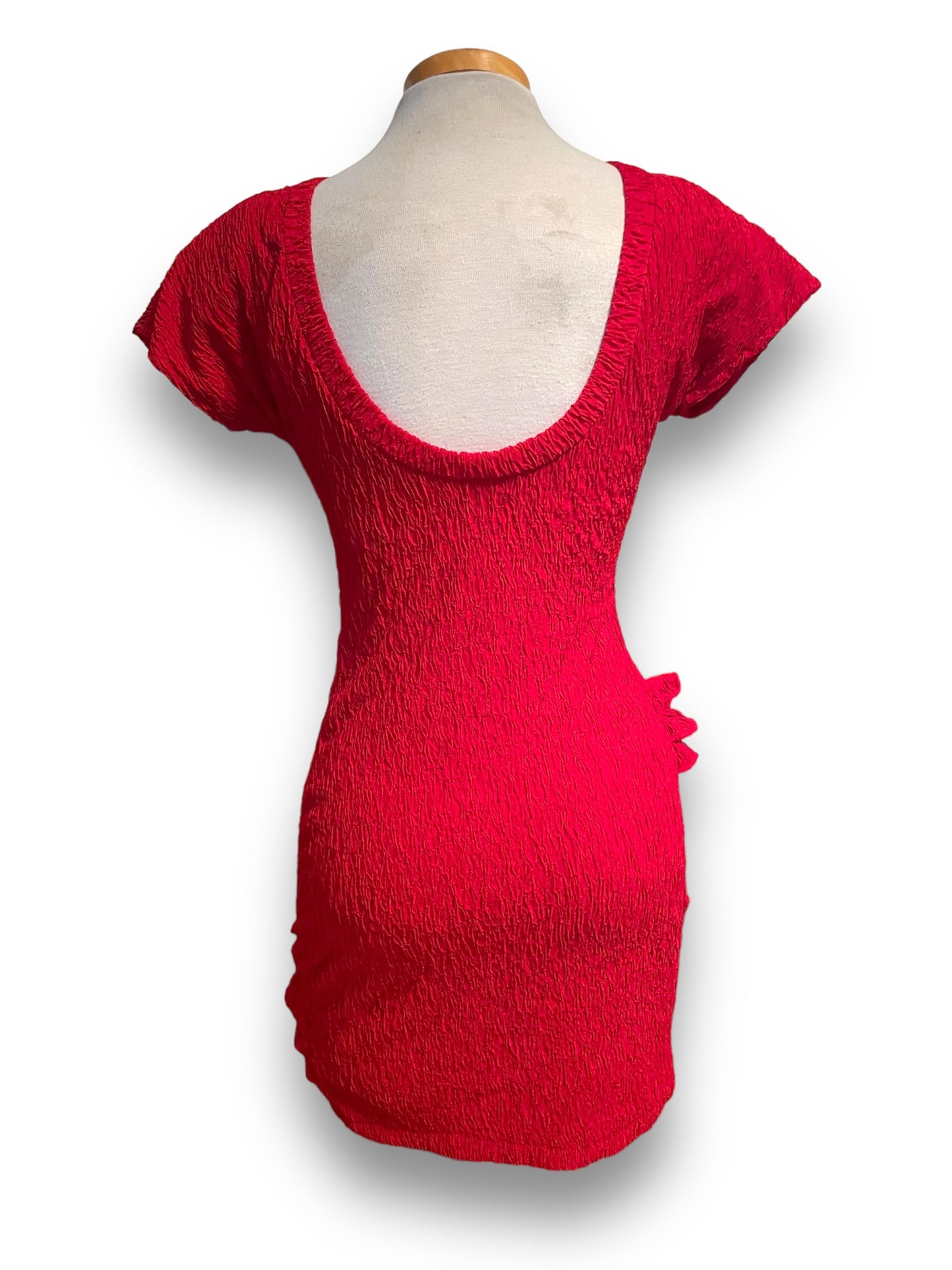 1980’s Vintage Red Party Dress with Ruffle