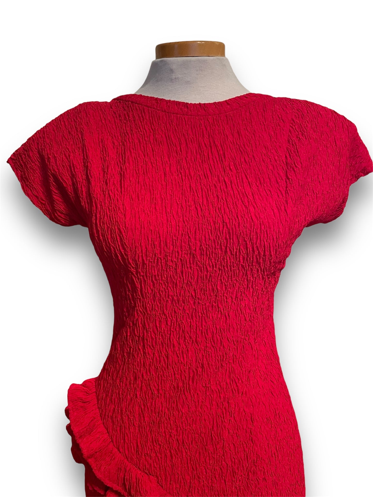 1980’s Vintage Red Party Dress with Ruffle