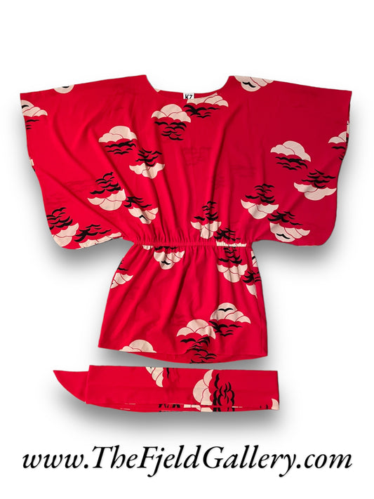 Vintage 1980’s Kimono Style Short Dress or Boho Top