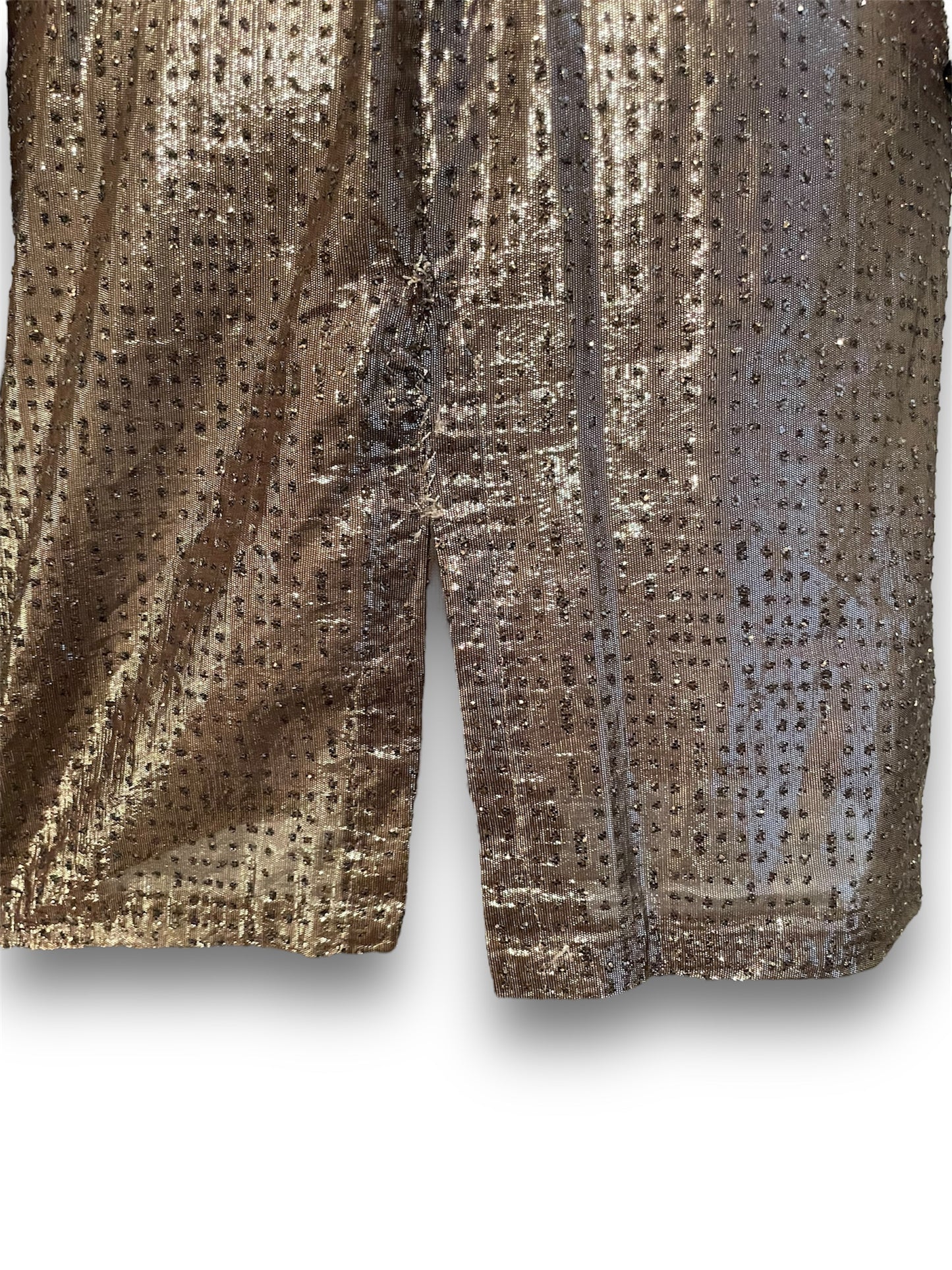 Vintage Gold Lamé, Sequin & Glitter Long Sleeve Mini Dress